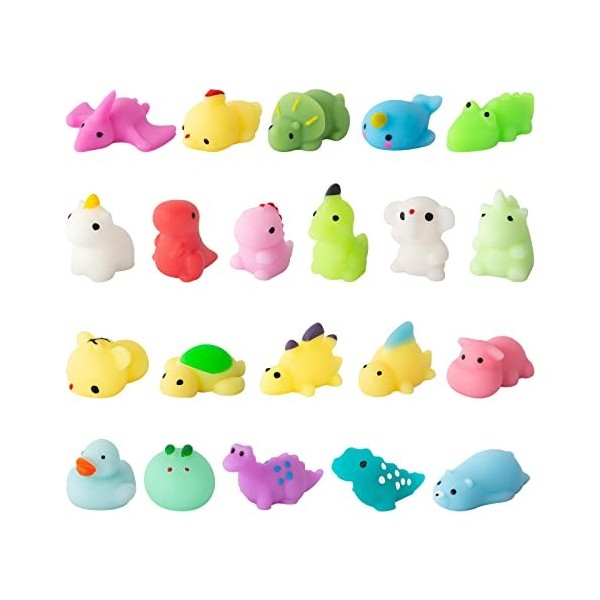 Nestling 21Pièces Kawaii Mochi Squishy Toys - Mini Squishies Noctiluque  Soft Squeeze Jouet - Mignon Animal Squishy Jouet Anti