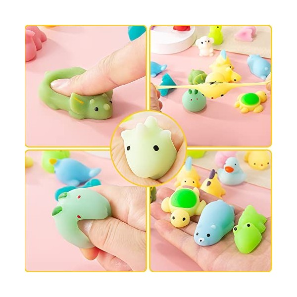 Nestling 21Pièces Kawaii Mochi Squishy Toys - Mini Squishies Noctiluque Soft Squeeze Jouet - Mignon Animal Squishy Jouet Anti