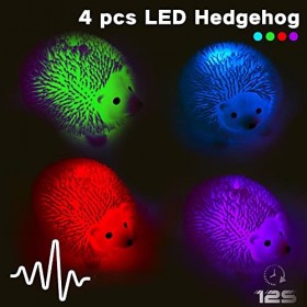 Yeefunjoy Lot de 4 Balles Anti-Stress, Lumineux Squishy Ball, Balle rebondissante Boule Antistress Balle, Jouet Hérisson Roug