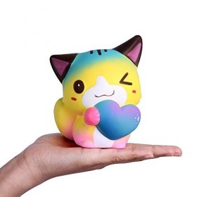 Anboor Squishies Collection Chat Lentement en Hausse Jouets Anti-Stress Fantaisie et Gadgets Accessoires de Fete Noël Kawaii 