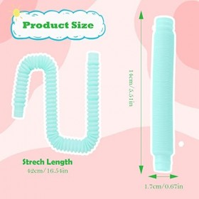 Pop Tubes Mini Jouets Sensoriels,Tuyaux Pop Tubes,14 Pièces Jouets Sensoriels de Tuyau Extensible Multicolore Anti-Stress de 