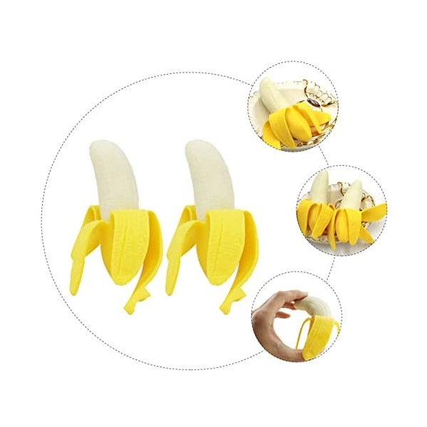 Toyvian Slow Banana 2 Pièces Banane Balles Anti- Stress Lentes pour Adultes Banane Sensorielle Banane Décompression Jouet Sou