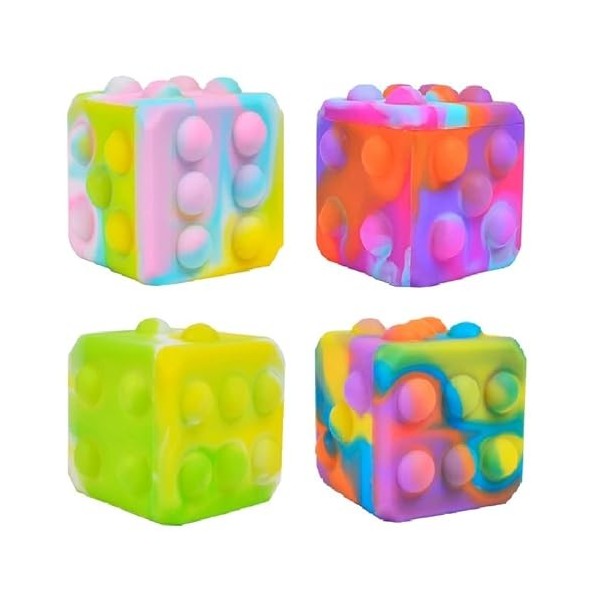 Yeefunjoy Lot de 4 Balles Anti-Stress Colorées Fidget Balls Jouets Anti-Stress pour Adultes et Enfants, Pop Balls Fidget Toys