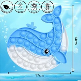 Steemjoey Push It Fidget Toy - Jouet Anti-Stress Baleine pour Enfants et Adultes - Cadeau Parfait pour Soulager lAnxiété et 