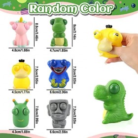 Jouet Anti Stress Spongieux Au Bureau, 6 Pcs Jouet à Presser Spongieux, Jouet De Pincement De Ver dHerbe Drôle, Jouets Anti-