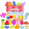 LEEHUR 100 Pièces Mochi Squishy Toys Mignon Animal Mini Squishies Jouets Anti-Stress Cochon Chat Serpent Lapin Squeeze Fidget