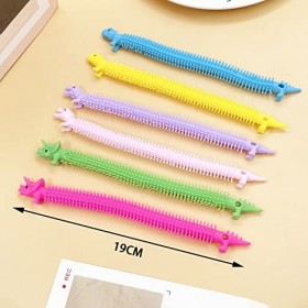 DKDDSSS 8 Pièces Jouet en Corde Extensible en Dinosaure,Jouets de Corde Sensoriels Stretch Colorés,Jouets Anti Stress en Form