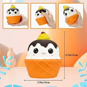 DJLLA Squishy Jouet Squishy Toys 4 Pièces, Kawaii Soft Squishy Jouet Slow Rising Parfumé Squeeze Jouets Soulagement du Stress