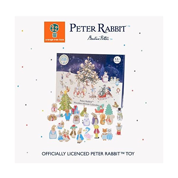 Orange Tree Toys Calendrier de lAvent Peter Rabbit 2023 pour enfants – Jouet en bois pour bébés de 1 an, tout-petits garçons