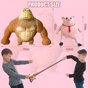 Jouet Gorille 16*17cm Cochon Jouet Anti-Stress Figurine de Gorille Anti Stress Gorille de Singe de Latex Cochon Anti Stress