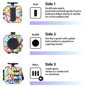 Lubibi Cube Anti-Stress,Rainbow Décompression Jouet Cube avec 6 modules apaisants,Stress Cube Toy pour Enfants et Adultes Ant