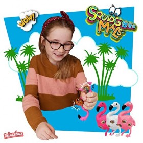 Squidgeemals - Flamant Rose de Deluxebase. Jouet Flamant Rose Squishy Super Extensible avec Perles de Gel. Jouets Anti Stress