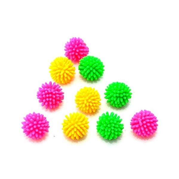 Lot de 10 mini balles anti-stress avec picots pour massage entre autres 2 cm de la marque schenkfix
