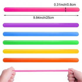 AWAVM Lot de 12 Nouilles Extensibles pour Enfants et Adultes - Corde Anti-Stress pour réduire lanxiété et Le Stress 0,7 x 2