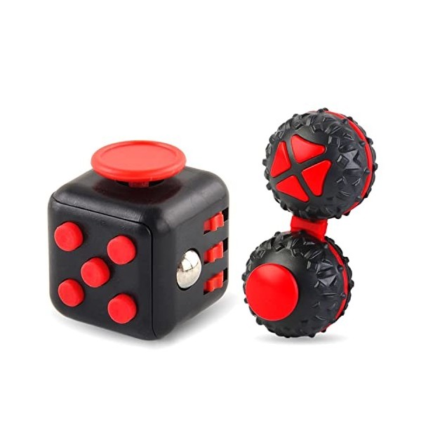 Yeefunjoy 2pcs Fidget Toy Jouet Cube Set, Fidget Toy Cube et Fidget ball Les mains massage fonctionnelle, Décompression Jouet