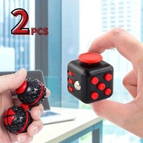 Yeefunjoy 2pcs Fidget Toy Jouet Cube Set, Fidget Toy Cube et Fidget ball Les mains massage fonctionnelle, Décompression Jouet