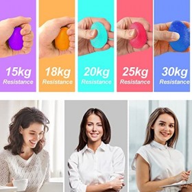 Newaner Lot de 5 Balles Anti-Stress, Boule Antistress de Dureté Différente, Balle Reeducation Main, Balle Anti Stress Adulte 