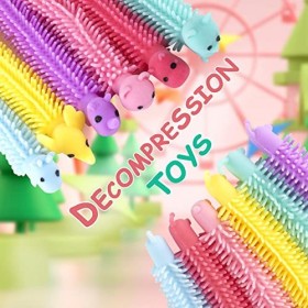 AWAVM 6 pcs Jouets de Corde sensoriels Stretch colorés, Fidget Rope Toy, Jouet en Corde Extensible, Relief Stretchy Rope, Déc