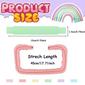 Pop Tubes Mini Jouets Sensoriels, 12 Pièces Jouets Sensoriels de Tuyau Extensible Multicolore Anti-Stress pour Enfants,Adulte