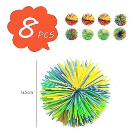 Lot de 8 balles en silicone élastique AFFE - Balles en peluche moelleuses - Pour soulager le stress et favoriser les capacité