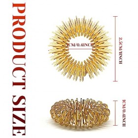 LLMSIX Lot de 12 anneaux dacupression dorés, silencieux, jouets sensoriels, Trichotillomanie, jouets anti-stress pour adulte