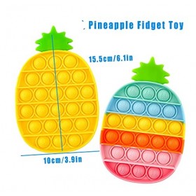 Philicoco 2 Packs Pop Bubble Sensory Fidget Multicolore Silicone Anti Stress Jouets Presser Arc-en-Ciel Cadeau pour Enfants A