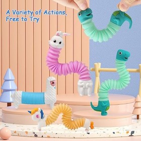 JoyPlus 4 Pièces Pop Tubes, Tube Sensoriel, Sensory Tubes, Tube Sensoriel Bebe, Mini Jouets Sensoriels, Jouets Sensoriels de 