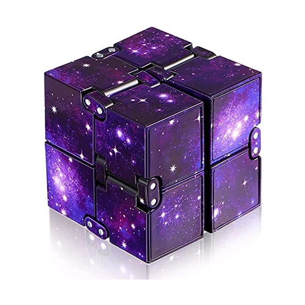 Infinity Cube, Cube Infini Jouets Fidget Anti Stress Cube pour Soulagement du Stress et de lAnxiété Relaxant Mauve 