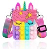 Accevo Licorne Pop-It Push Bubble Fidget Toys Sac à Bandoulière pour Filles Sensory Toys, Pop Jouets Anti-Stress Sac à Main p