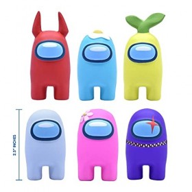 JUST TOYS Stress Ball, 6 Mini Figurine Among us Anti Stress, agréable à serrer, 6 Couleurs, 2.5" 665AUT009 Multicolore