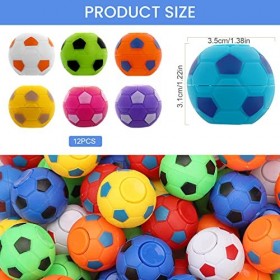 12 Pcs Football Spinner Doigts Jouet, Jeu de Balles Anti-Stress Rotatives, 3.5cm Mini Football Soulagement du Stress Jouets, 