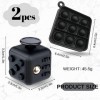 Yeefunjoy 2pcs Fidget Toy Jouet Cube Set, Cube Toy et Pop Push It Fidget Jouet Porte-clés, Décompression Jouets Cube Anti-Str