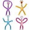 4 Pièces Jouet Girafe Télescopique avec Ventouse,Jouets sensoriels de Girafe,Jouet Fidget Pop Tubes,Jouets sensoriels de Joue