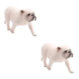 Totority 2 Pcs Animaux Modèle Ornement Réaliste Bouledogue Jouet Bonsaï Animal Statue Jouets De Bureau Bureau Topper Extérieu