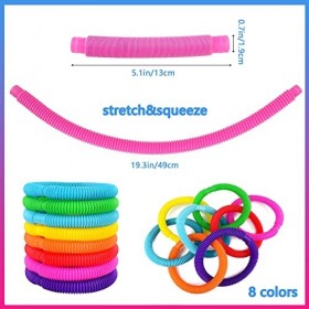 XCSJ 8pcs Pop Tubes Mini Tubes De Pop Jouets Mini Jouets Sensoriels Tubes Pop Jouets Sensoriels Colorés De Tuyau Extensible A