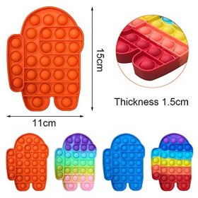 BESTZY Silicone Anti-Stress Sensoriels à Presser Jouets, 4 PCS Push Bubble Sensorielle Fidget Jouet Jouets Sensoriels à Press