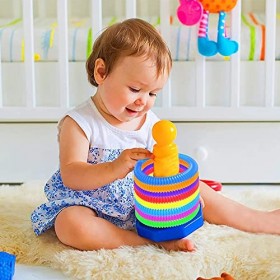 Lot de 12 tubes sensoriels Pop Tubes - Jouet sensoriel coloré - Mini tubes pop pour enfants, adolescents et adultes souffrant