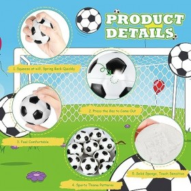 Ainiv 12PCS Balle en Mousse de Football, Balles Anti- Stress Mini Balles de en Mousse Petites Balles à Presser Balles de Soul