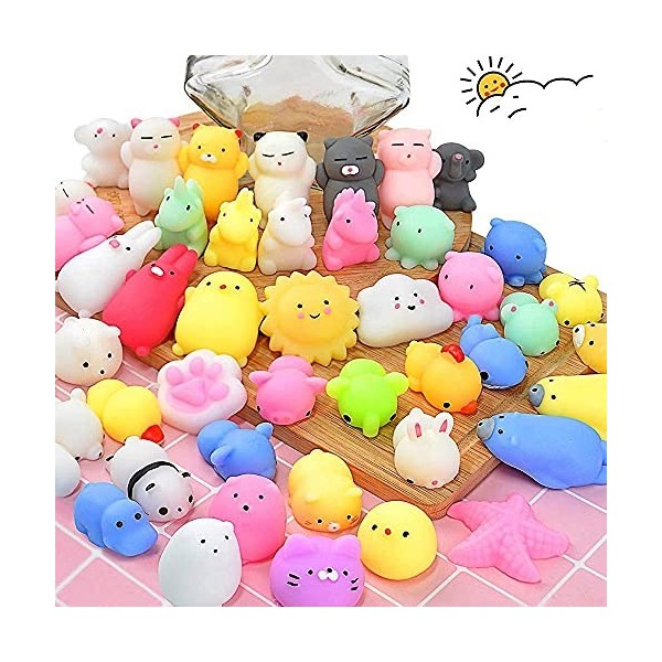 25 pcs Animal Mignon Mochi Squeeze Toy, Jouets TPR, Kawaii Squishy Jouets Animaux, Squishy Kawaii Squishies Animaux Slow Risi