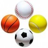 envami® Balle anti-stress sport avec 4 dessins : 4 balles anti-stress malaxage pétrissage smiley grimace réduction du stress 