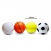 envami® Balle anti-stress sport avec 4 dessins : 4 balles anti-stress malaxage pétrissage smiley grimace réduction du stress 