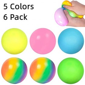 Steemjoey Lot de 6 Balles Anti-Stress Colorées Fidget Balls Jouets Anti-Stress pour Adultes et Enfants Anxiété Thérapie des M