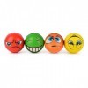 ewtshop® Lot de 4 balles anti-stress, 4 motifs différents, 6 cm de diamètre, balles à modeler