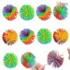ENAIAH Silicone Singe Boules,10 Pièces Balle en Silicone Multicolore Toy Stringy Balls Boules de Stress Rebondissantes pour l