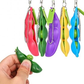 FRIUSATE Lot de 5 jouets anti-stress en forme de haricot - Pour soulager le stress et réduire lanxiété et le stress