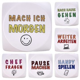 Caiming Lot de 2 dés anti-stress colorés avec 6 actions amusantes, cadeau pour collègues, amis, étudiants et employés avec de