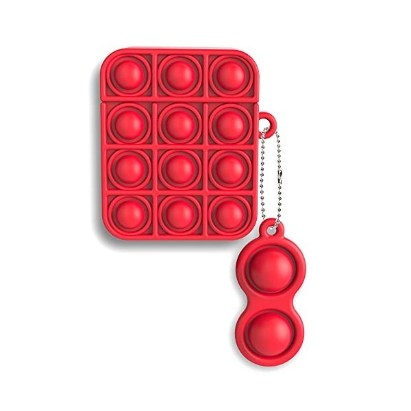 Étui de jouets Push Pop It conçu pour Airpods 1 2 avec bulle sensorielle Push, jouet simple, jouet anti-stress, coque en sili
