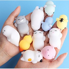 Yakiki Mixed Mini Soft Squishy Toys Mignon Mochi Squishy Soft Cat Squeeze guérison Fun Toys Enfants Jouet Stress Relief Jouet