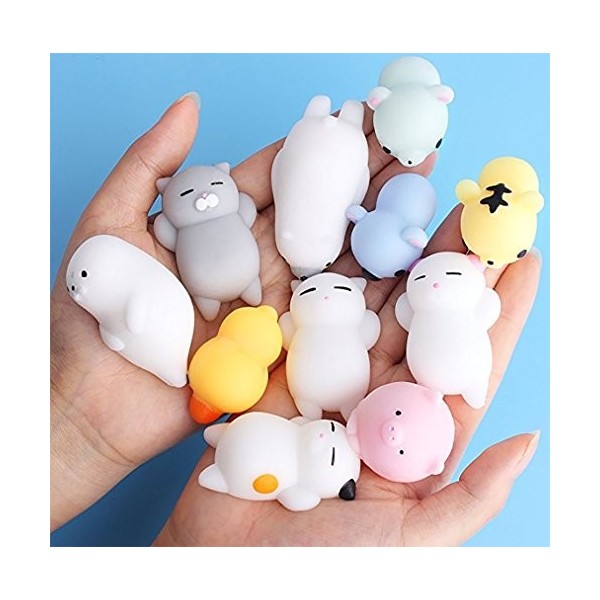 Yakiki Mixed Mini Soft Squishy Toys Mignon Mochi Squishy Soft Cat Squeeze guérison Fun Toys Enfants Jouet Stress Relief Jouet