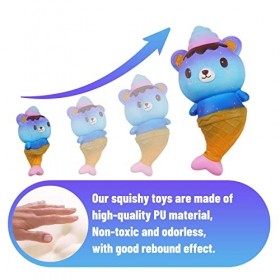 Anboor 2pcs Squishy Toys Mignon Chat Squishies Ours Poisson Slow Rise Squeeze Animal Jouet Ensembles Soulagement du Stress po